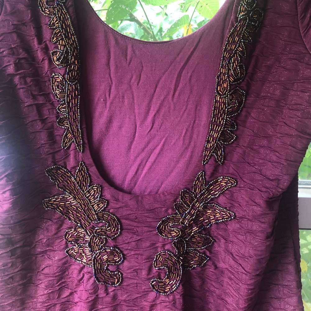 Free People Low Back Beaded Bodycon